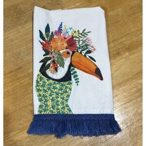 Mia Charro For Anthropologie Toucan In Floral Top‎ Kitchen Towel See Pics